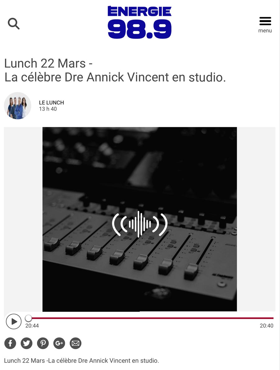 Entrevue Radio sur Énergie 98,9